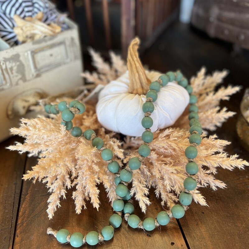 Add that final touch to any decor  with these pretty Sage Green wood beads. Strand measures 38 inches in length
