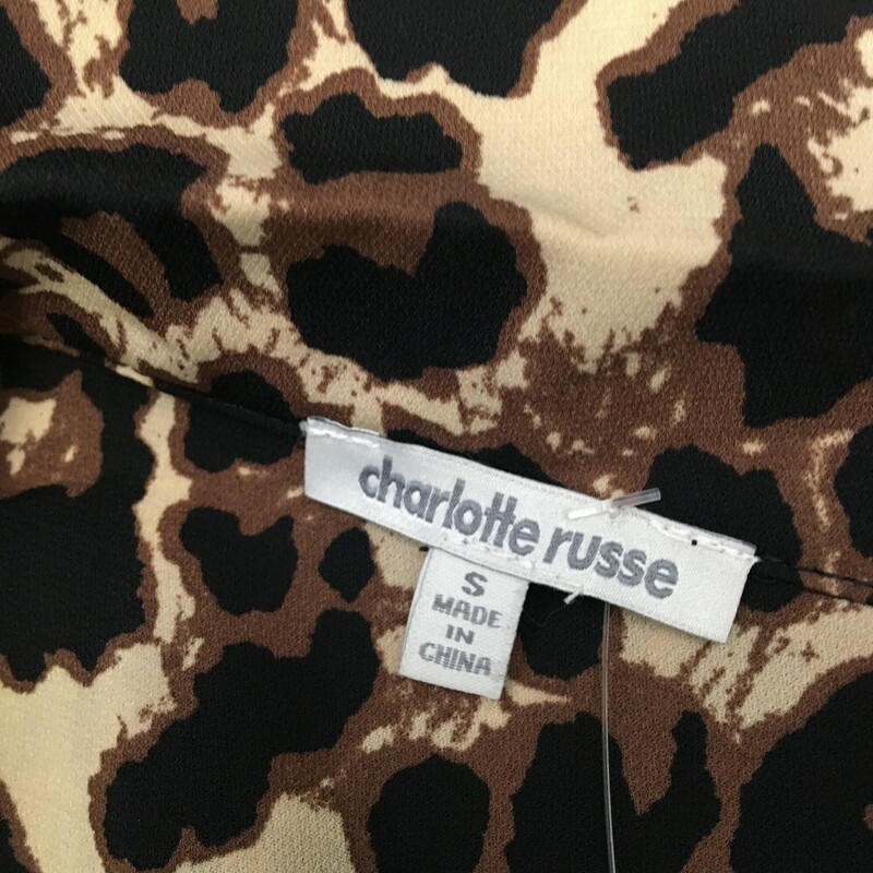 Charlotte Russe Shirt, Pattern, Size: Small<br />
Leopard print shirt dress, button up front, belted, 3/4 button cuff sleeves. 100% polyester, hand wash cold.<br />
New with Tags<br />
8.4 oz