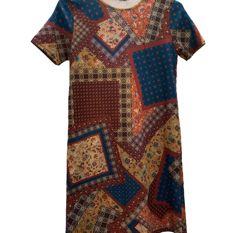 Boohoo Tshirt Fall Dress, Multi color, Size: 4