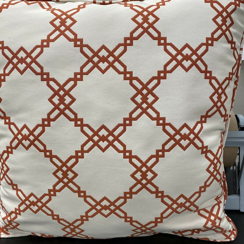 Trellis Pattern Accent Pillow, Rust/Nat, Size: 20 Inch