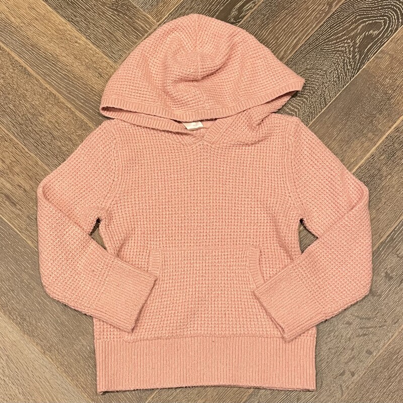 Oshkosh Hooded Knit Sweater, Pink, Size: 4Y