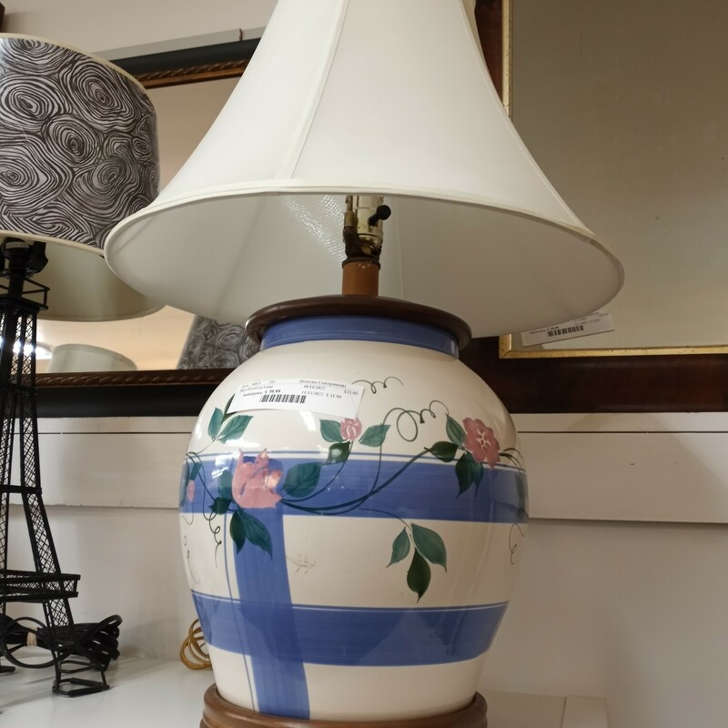 Blue Floral Lrg Lamp
