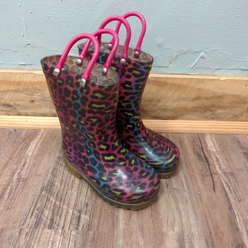 Austin Rain Boots Cheetah, Magenta, Size: Shoes 1