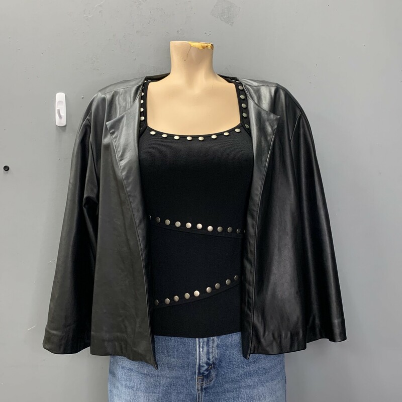 Marla Wyne Faux Leather, Black, Size: M