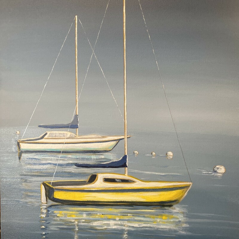 Tahoe Boats - Original Oil on Canvas by Kirsten Hagen

24x36