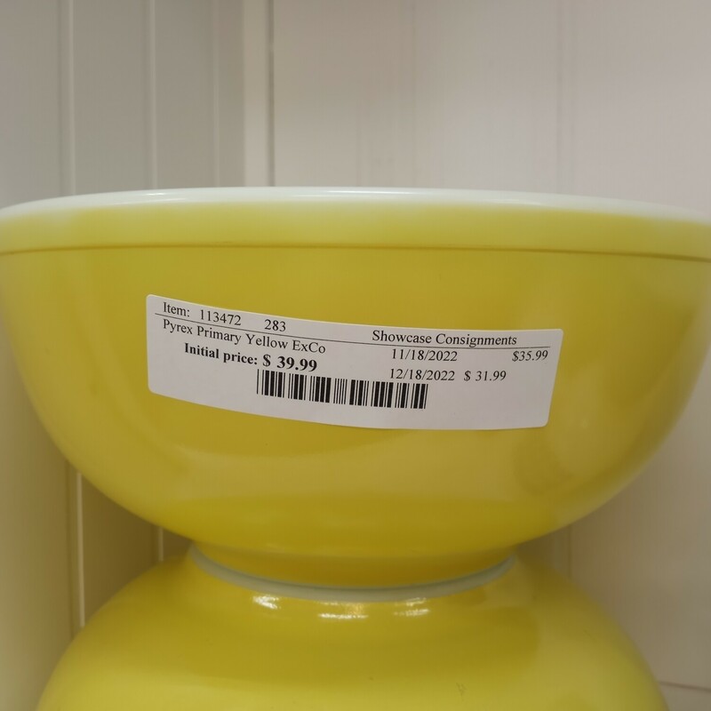 Pyrex Primary Yellow Excellent Condition
