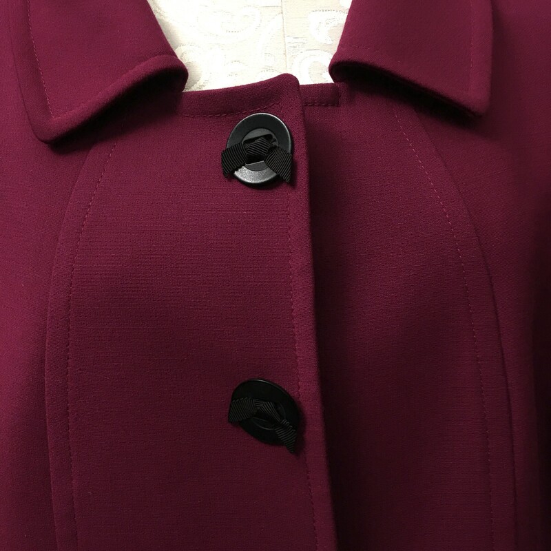 Tahari, Fuscia, Size: 14 Women's
Beautiful color separate Tahari Arthur S. Levine Fuchsia Suit Jacket in a size 14. Fully lined. The front features 3 large black snap buttons with cute bows and sleeves have a cuff with a pleat in them. Round spread collar. Fabric: 64% Polyester, 33% Rayon, 3% Spandex. Dry clean. Approximate Measurements: Chest 20\", Length 24,\" Sleeve 20\". Please see photos. .
1 lb 6.5 oz