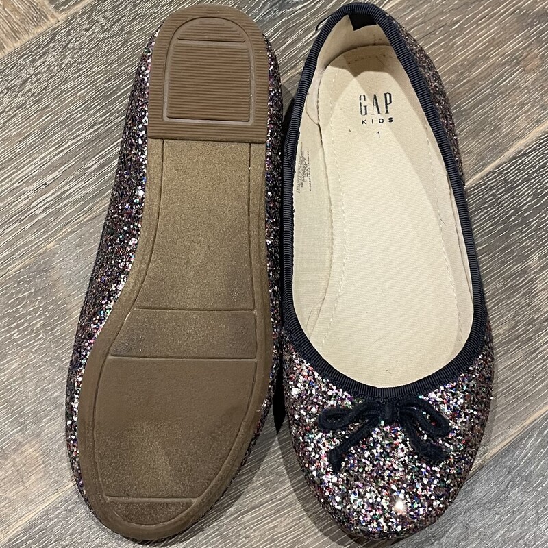 Gap Flat Glitter Shoes, Multi, Size: 1Y