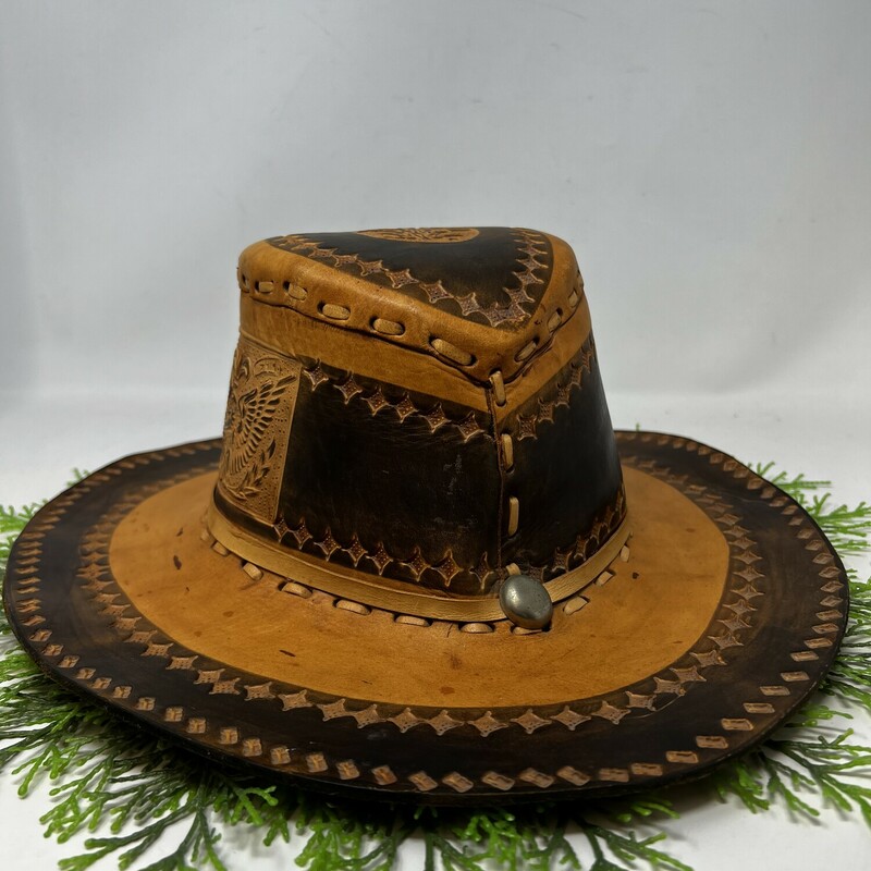 Leather Tooled Cowboy Hat