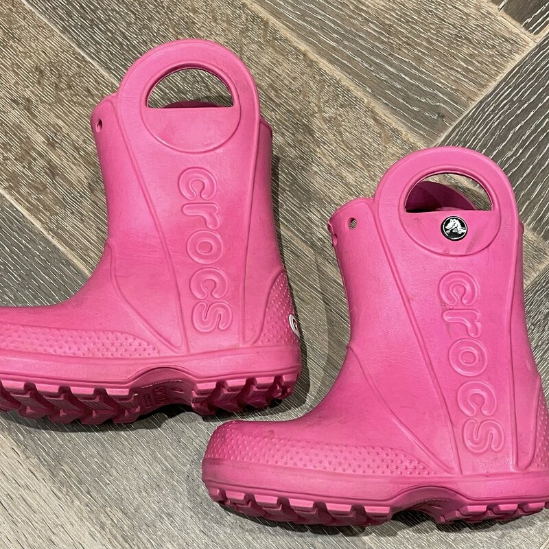 Crocs Rain Boots, Pink, Size: 8T