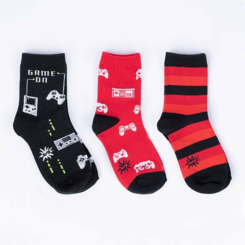 3-pack S8-13 Game On, Age3-6, Size: Socks