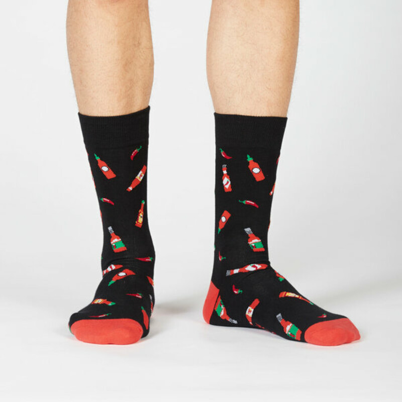 Mens Socks Hot Sauce, Black, Size: Socks
