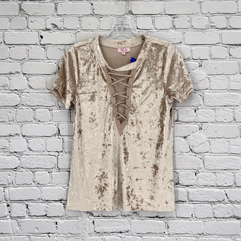 Pink Lily Top, Tan, Size: Small