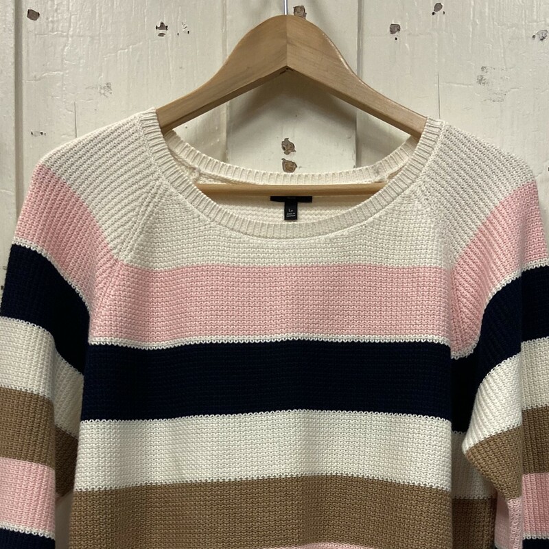 Cr/pk/ny Stripe Sweater
