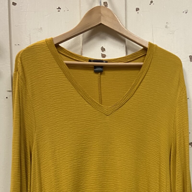 Yellow Text V-neck Top