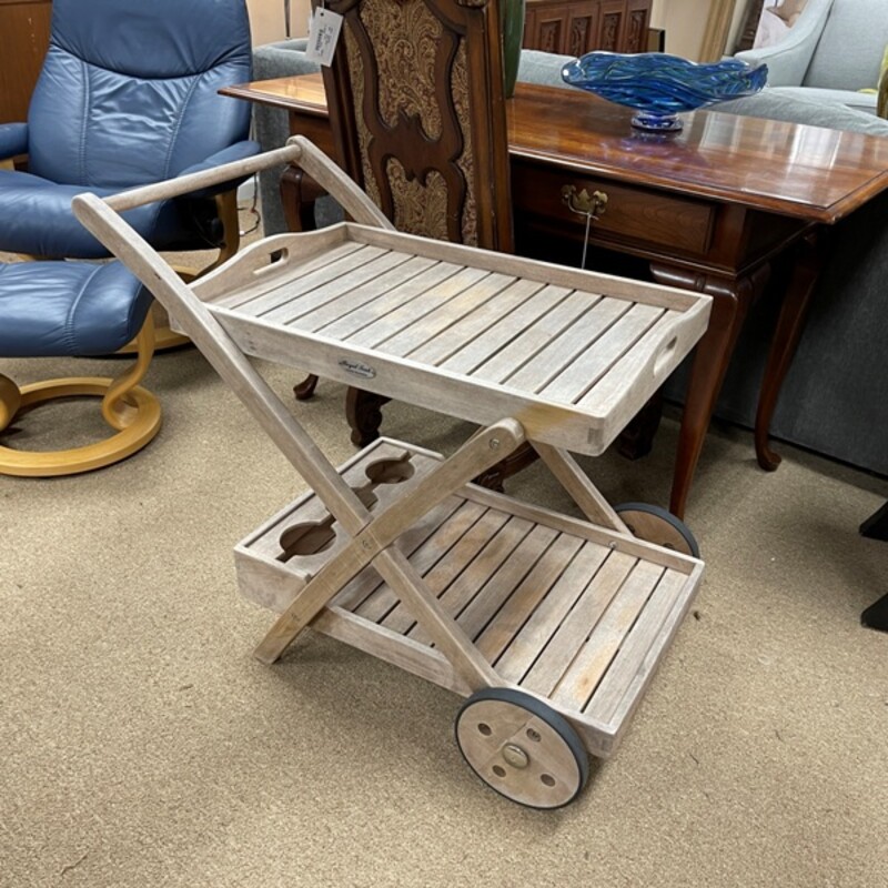 Royal Teak Beverage Cart w/Removable Tray, Size: 34x22x30