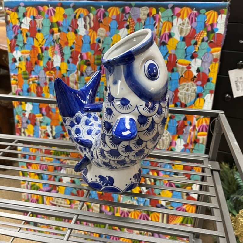 Blue+White Fish Vase