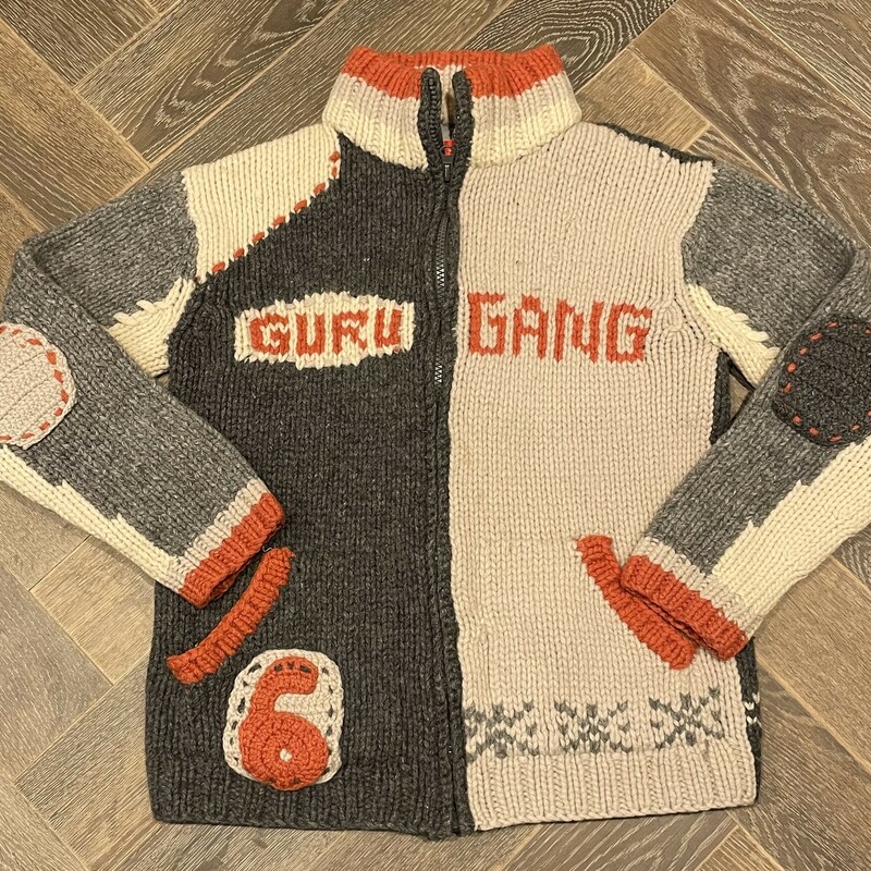 Guru Gang Knit Sweater, Greybeig, Size: 8-9Y
100% shetland Wool