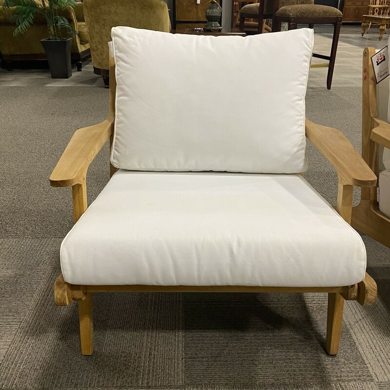 White And Teak Chair