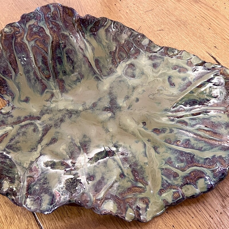 Signed Pottery Leaf
Size: 14x9