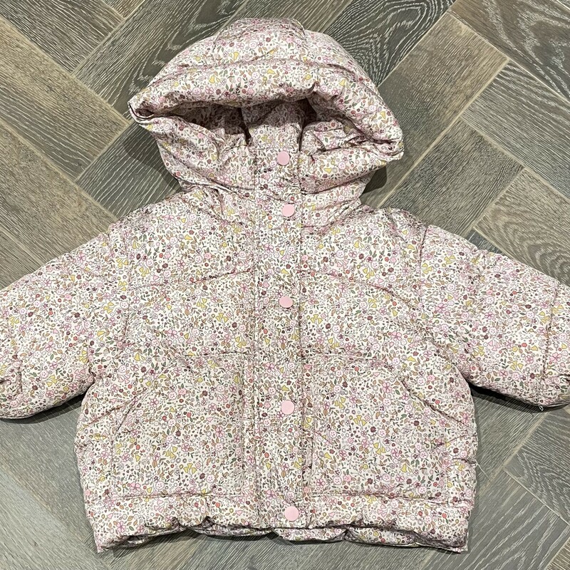 Zara Winter Jacket, Floral, Size: 12-18M