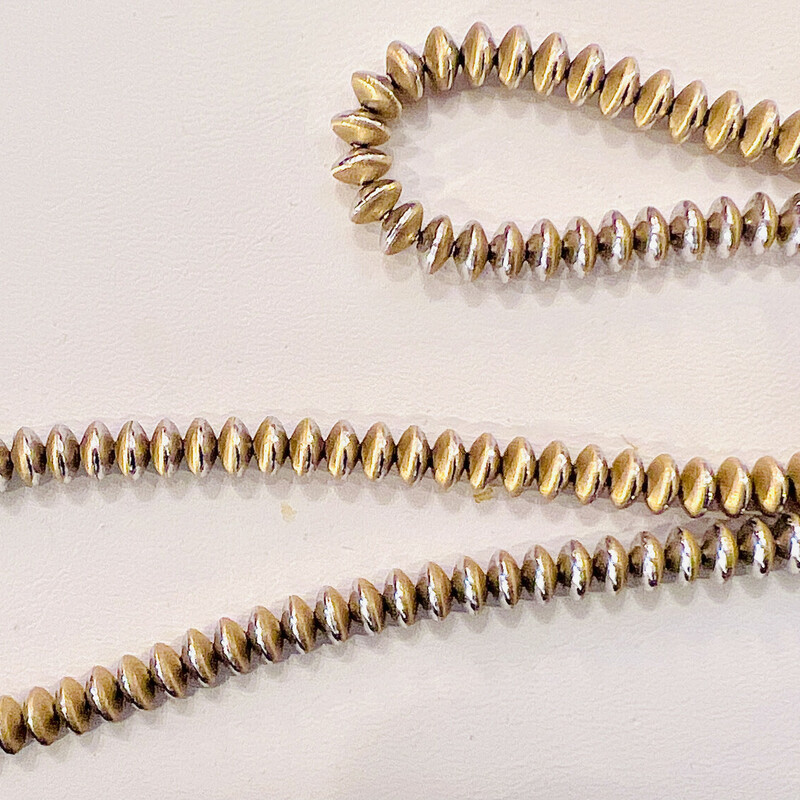 14k White & Yellow gold discs necklace