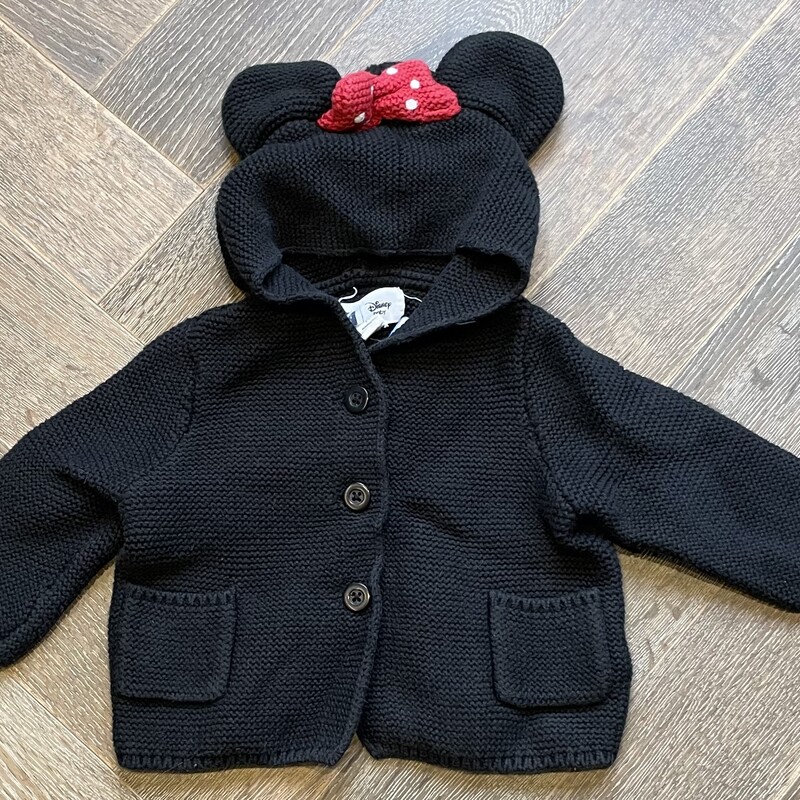 Gap Disney Knit Hoodie, Black, Size: 3-6M