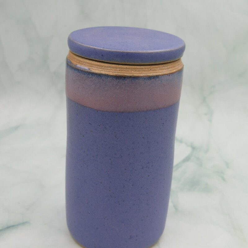 Tall Jar W/lid, Purple, Size: 5x2.5
