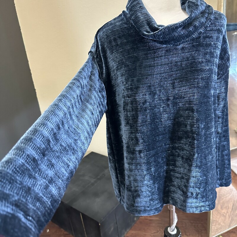 NWT J.Jill Velour Sweater, Navy, Size: XS Petite.  Soft cowl neck sweater at a low price.  Originally $69.00 now for the low price of $37.99.  What a steal!<br />
Available in store or online. Pick Up at Store or  Have Shipped<br />
All Sales Are Final > No Returns