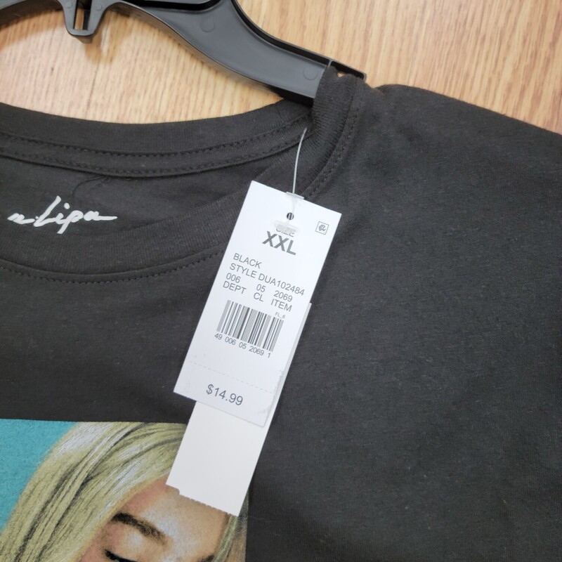 NEW DUA LIPA TEE, BLACK, Size: XXL