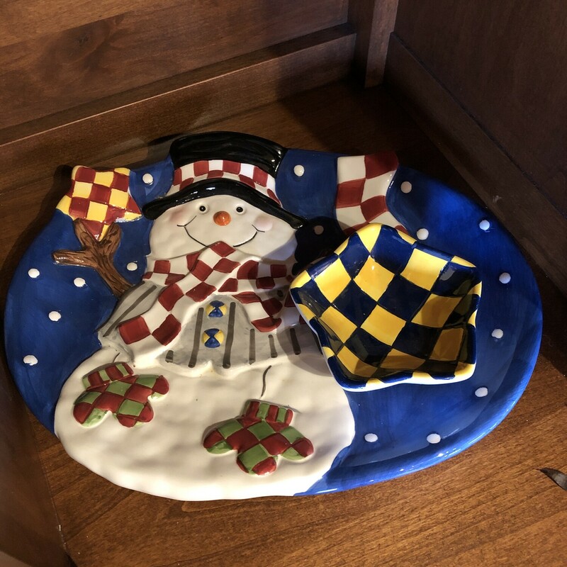 Snowman Chip And Dip Tray