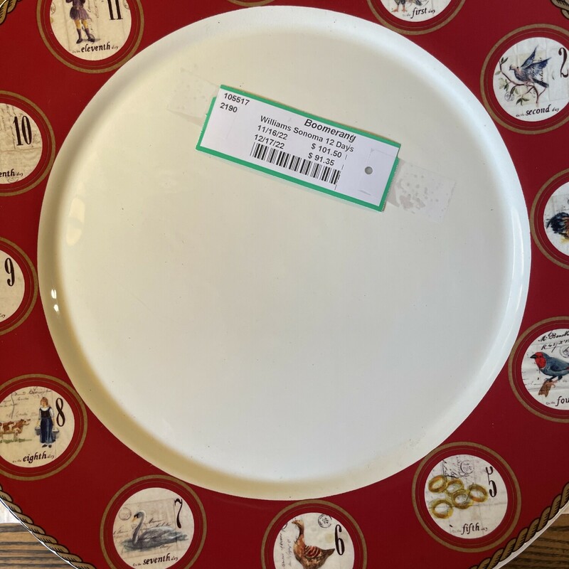 One Dozen Williams Sonoma 12 Days of Christmas Dinner Plates - $103.