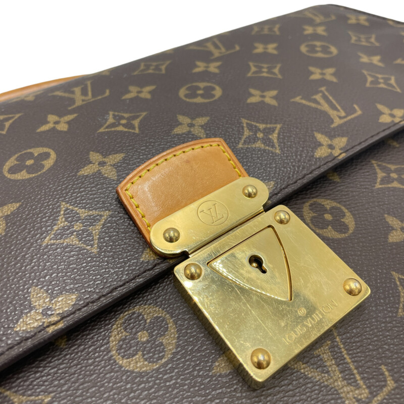 Louis Vuitton Laguito Monogram Canvas Briefcase
Color:  Brown, Tan
Size: 15.5 W, 12 H