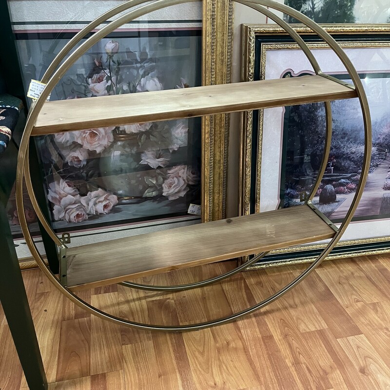 Shelf Round/metal/wood