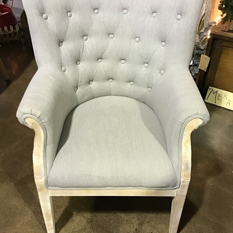 Grey Tufted Arm Chair