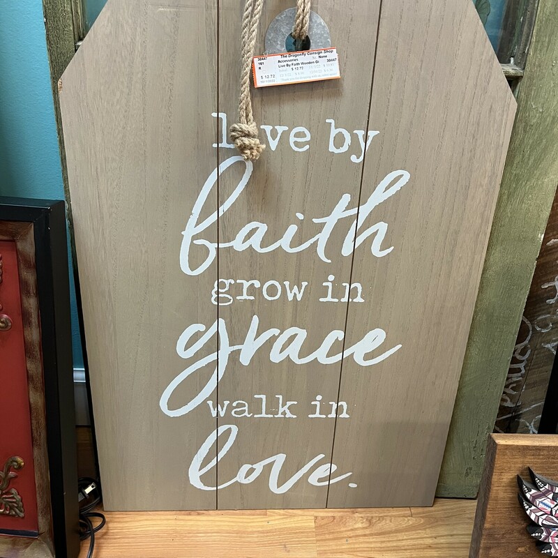 Live By Faith Wooden Gift