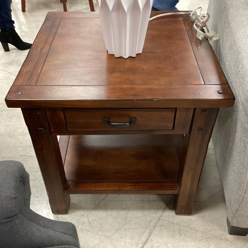 S/2 End Tables, Dk Wood, 1 Drawer
24 In x 24 In x 23.5 In T