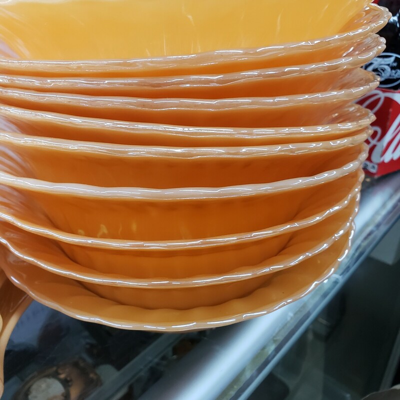 F K Lustre Swirl Dinner Ware Bowl, Peach, Set of 10!!!  8.5 In
Contact store for shipping estimate
Also have 10 Lustre shell dishes available
