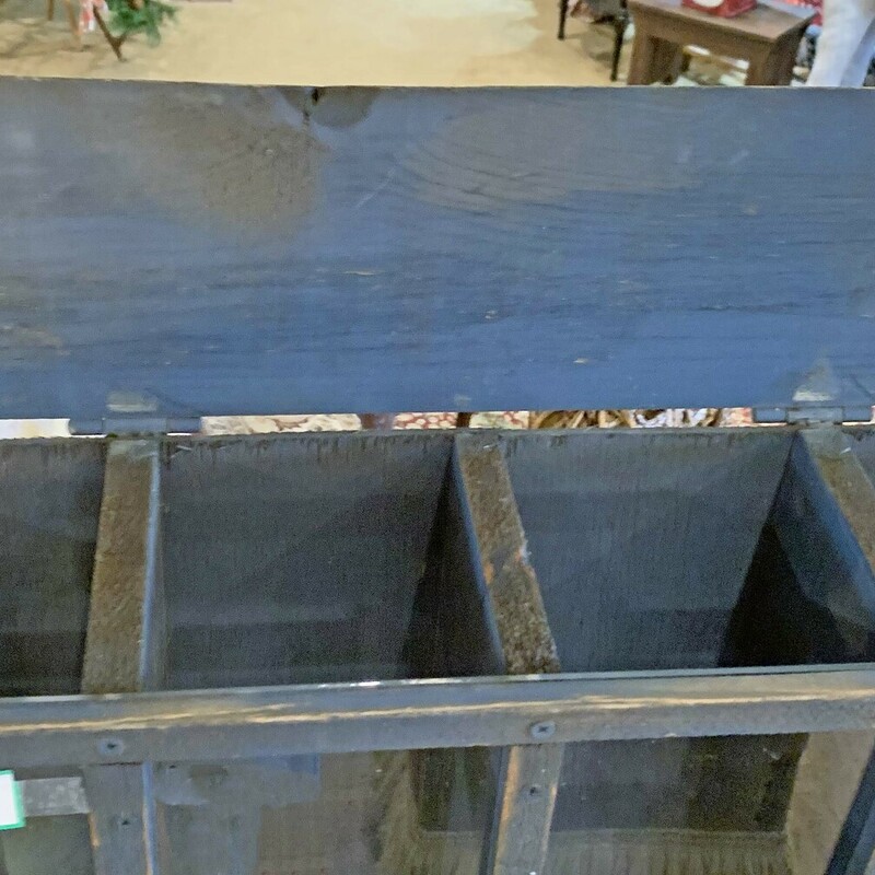 Unique Blue Grain/Candy Bin - $90.50.
23 In Tall x 25.5 Wide x 13 In Deep.
Wood and Plexiglass.
