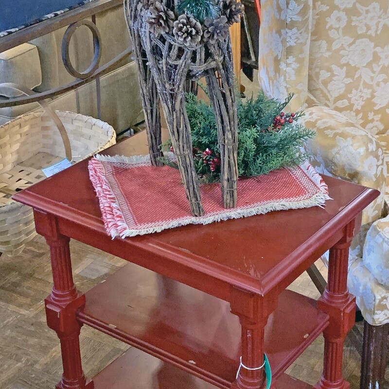 Red Three Tier Side Table