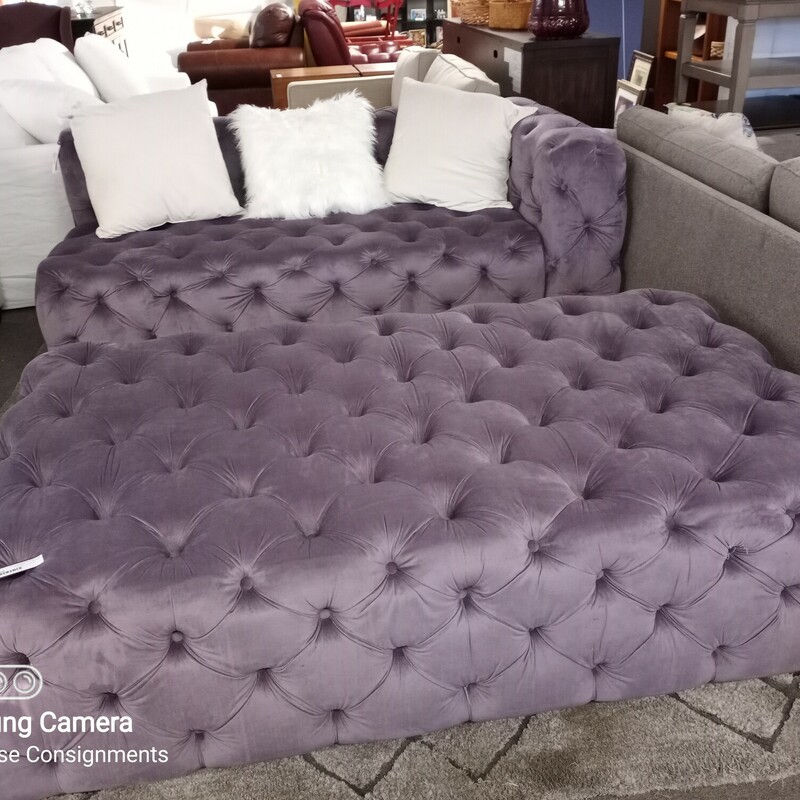 Purple Velvet Sofa!! 1 Arm
