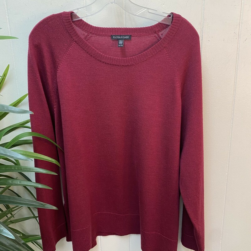 Sweater Crewneck Boxy, Berry, Size: Xl