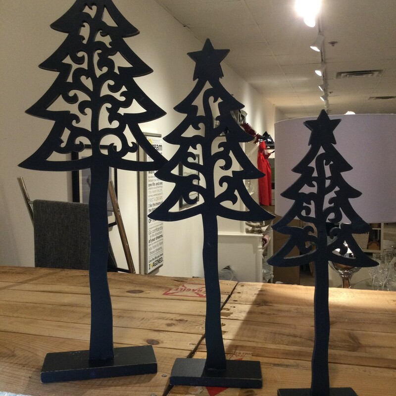 Set Of 3 Wooden Trees