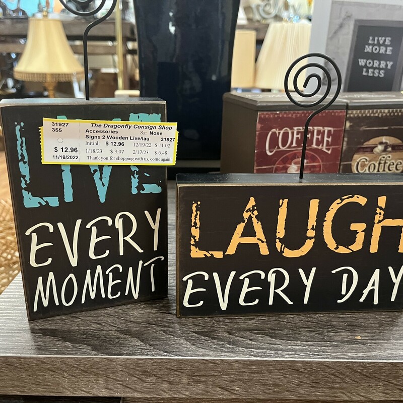 Signs 2 Wooden Live/laugh