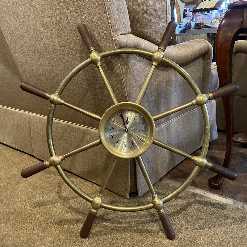 Brass Ships Wheel Clock