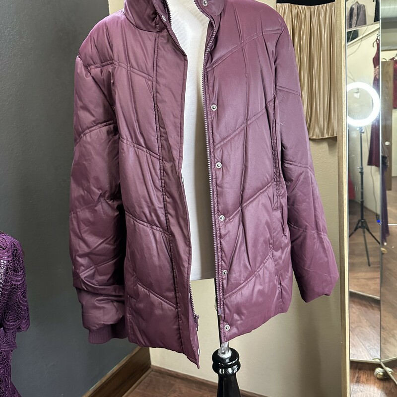 Gap Puffy Coat, Maroon, Size: XXL