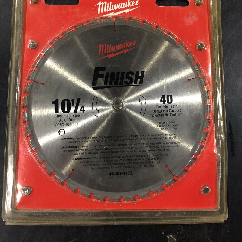 Milwaukee 48-40-4172 10-1/4 in. 40 Tooth ATB General Purpose Saw Blade with 5/8-Inch Arbor for Blade Right Saws.

*NEW IN PACKAGE*