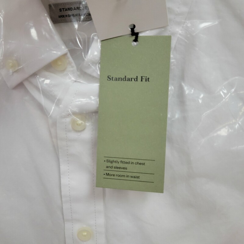 NEW GOODFELLOW SHIRT, WHITE, Size: LARGE