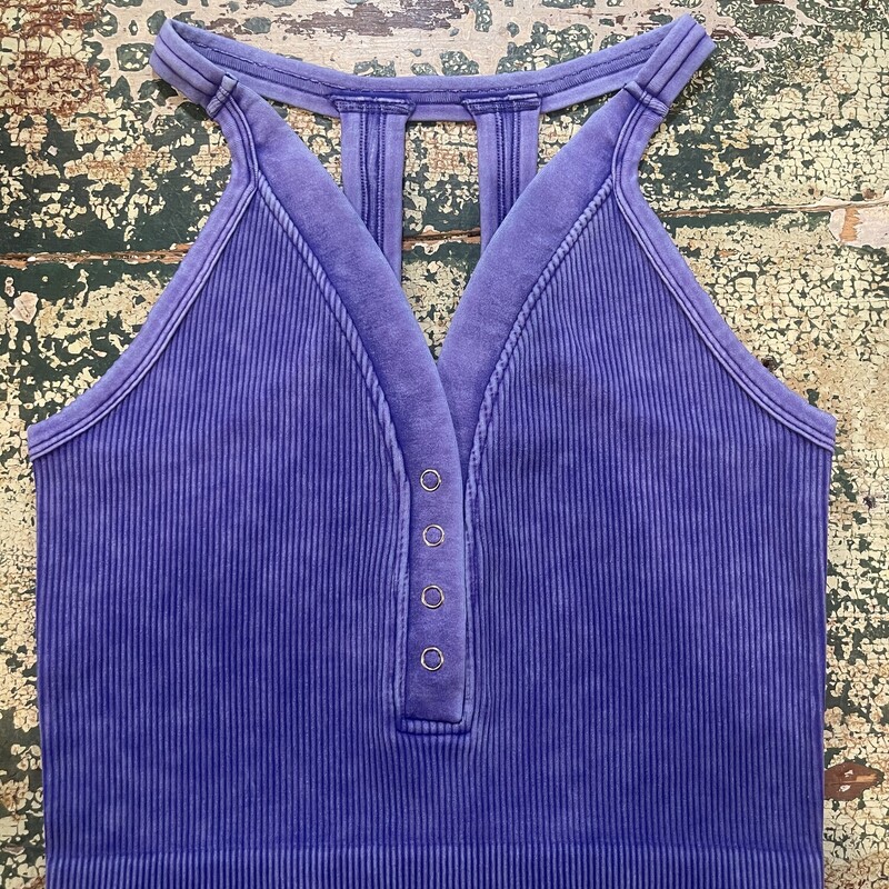 Blue Washed Button Bralet
