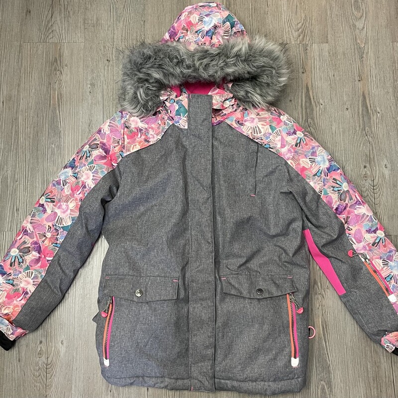 Deux Par Deux Winter Jacket, Floral, Size: 14Y